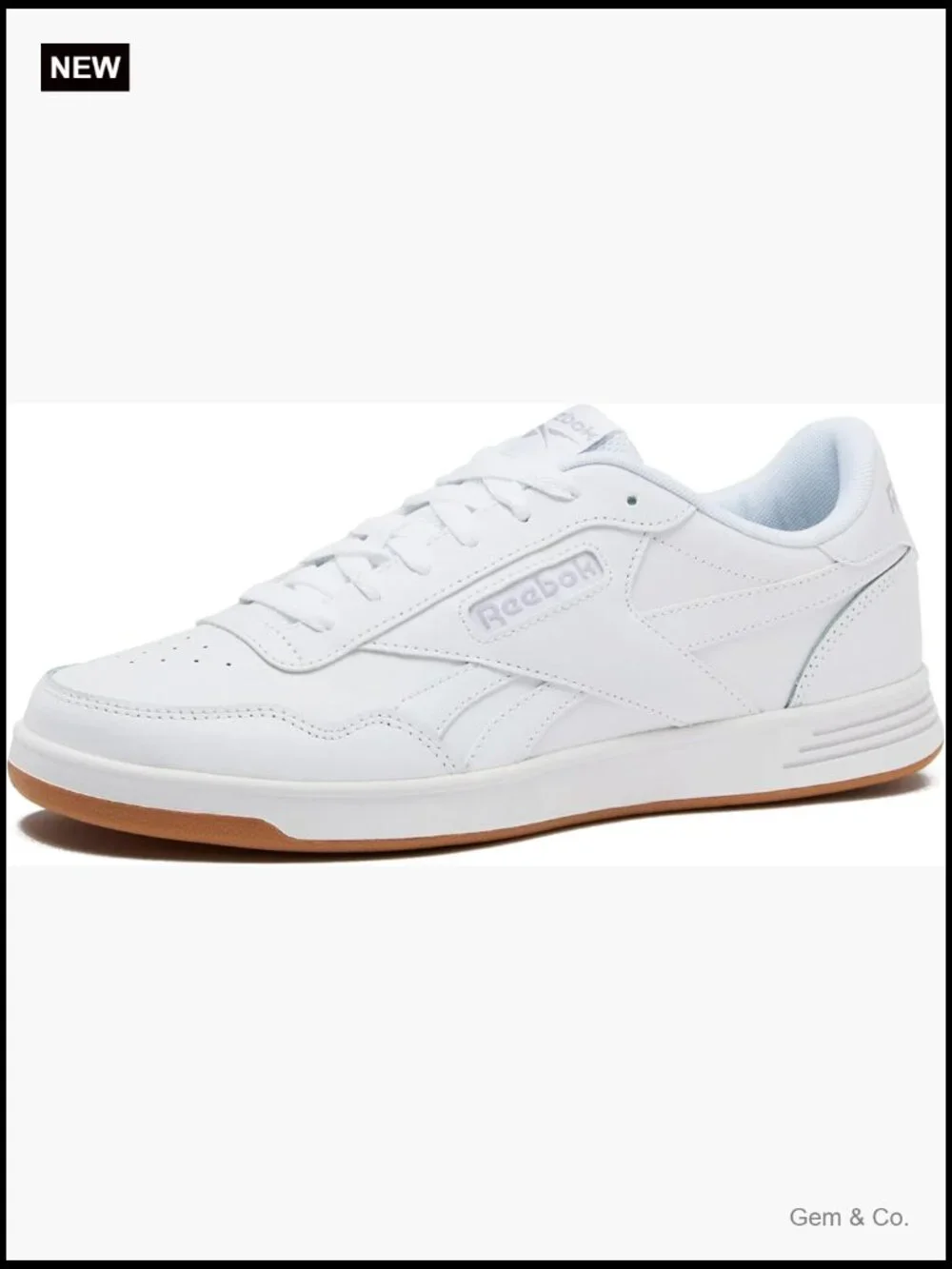 Classic Leather Fashion Sneakers with Padded Collar and Memory Foam Insole